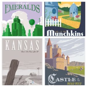 Wizard of Oz Set of 4 Prints